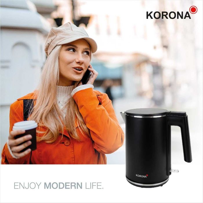 Czajnik elektryczny Korona 2200 W 1 l czarny