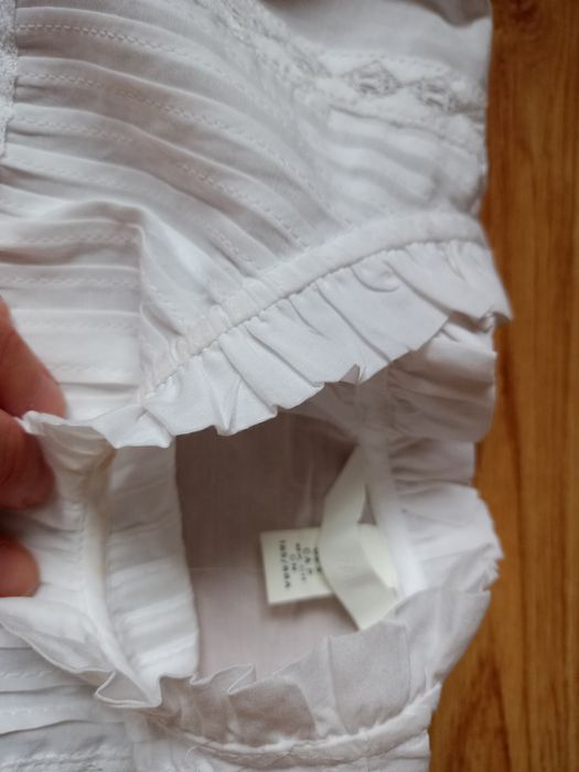 Bawełniana bluzka z falbankami h&m oversize 36 nowa kolekcja