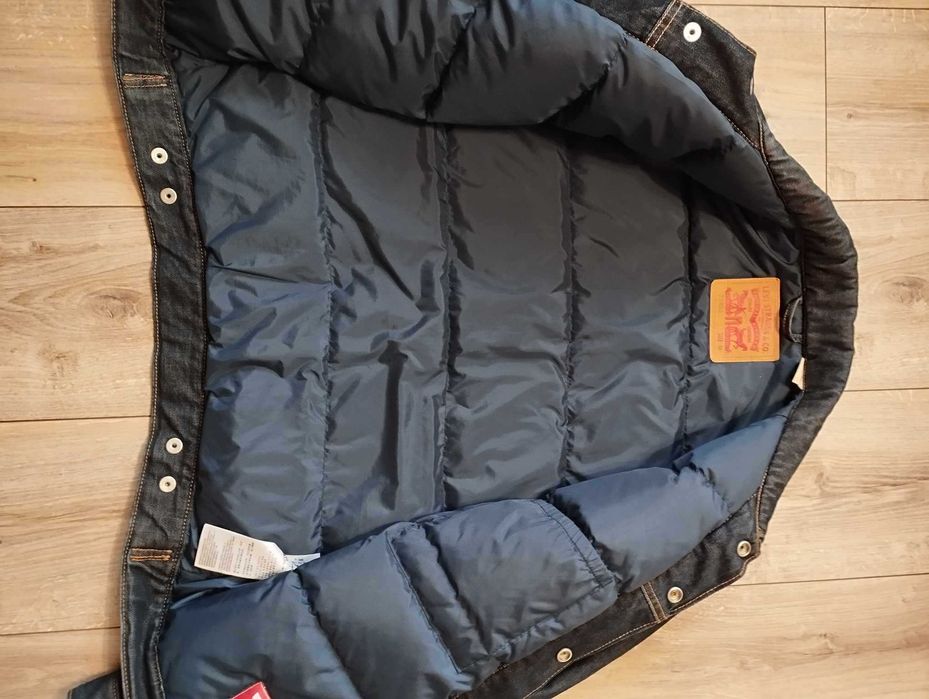 Levi's Down Trucker jacket Rinsed Denim kurtka puchowa M jak nowa