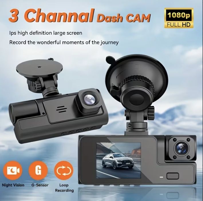 Wideorejstrator samochodowy "3 Dash Cam " karta pamięci 8GB