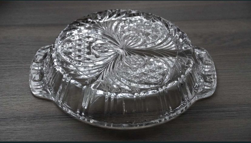 Kryształowy półmisek talerz do serwowania PRL retro vintage