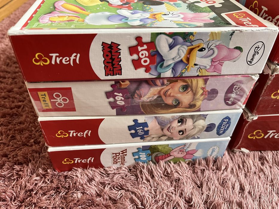 Puzzle 8 szt trefl clementoni kubus puchatek peppa mickey mouse elza