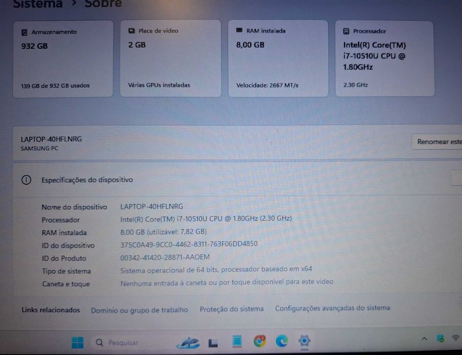 Pc Samsumg processador intel core i7444480605085378564