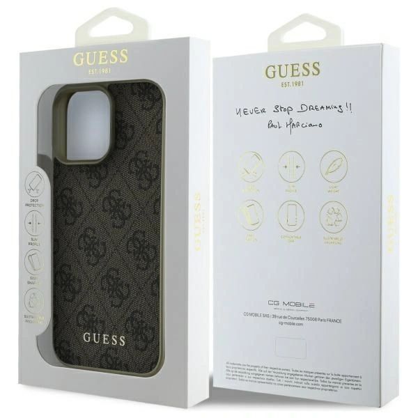 Etui Guess do iPhone 16 Pro Max Hardcase Charms Brown