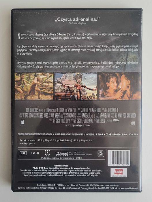 Apocalypto DVD Film Science-Fiction Mel Gibson Lektor Polski