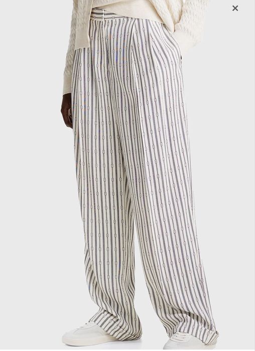 Жіночі білі брюки у смужку FLUID VIS STP RLXD STRAIGHT PANT