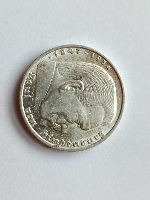 5 Marek 1936 Niemcy Hindenburg Srebro