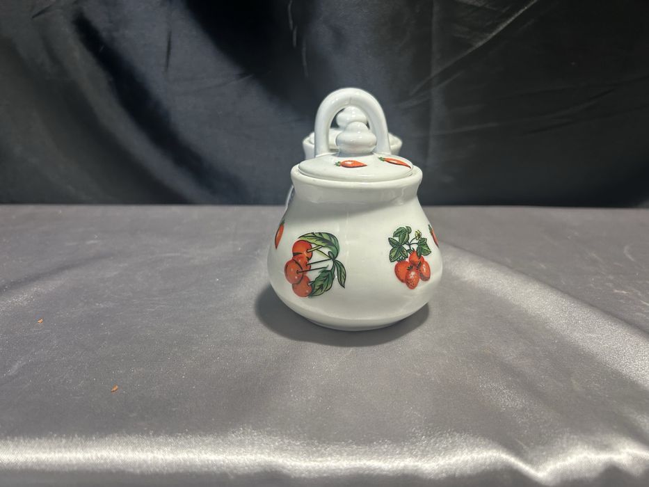 Podwójny Przyprawnik Ceramiczny z Owocowym Motywem