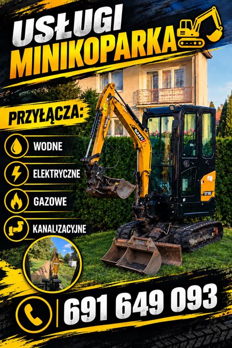 Usługi minikoparką 2t