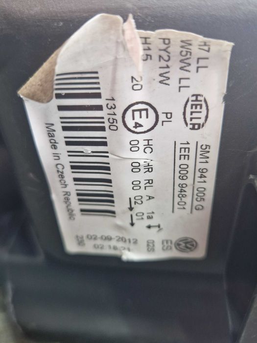 Lampa Lewy Przód VW Golf VI 5M1.941.005.G