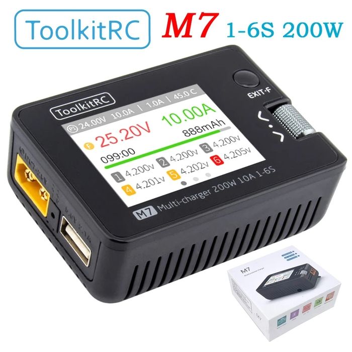 Блок.Зарядное устройство ToolkitRC M7 200W 10A .M6D.M8P Блок питания.