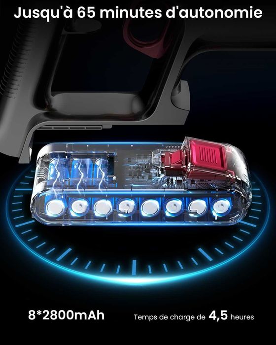 Mocny bezprzewodowy odkurzacz ANYSON Stars 5 45 Kpa/ 550W / 65 min