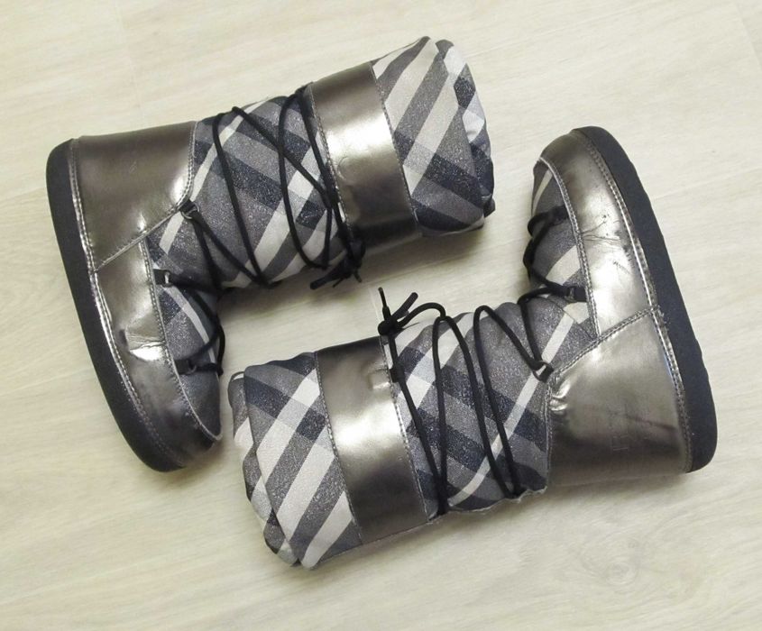 Burberry Roscemmbra Moon Boots Gunmetal Plaid сапоги луноходы р.38-40