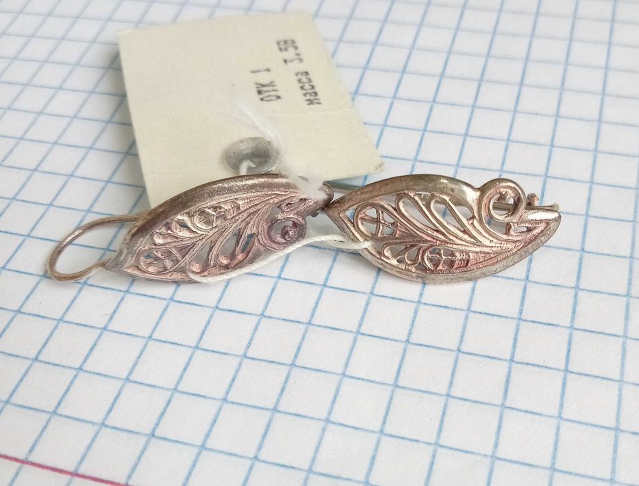 Вінтажні Сережки з біркою. Нові. Срібло Зірочка. 925 проба. СССР