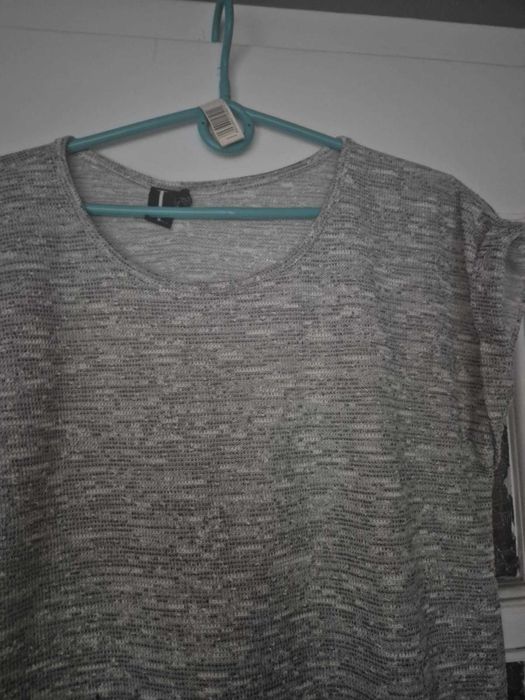 Szara ażurowa bluzeczka XL