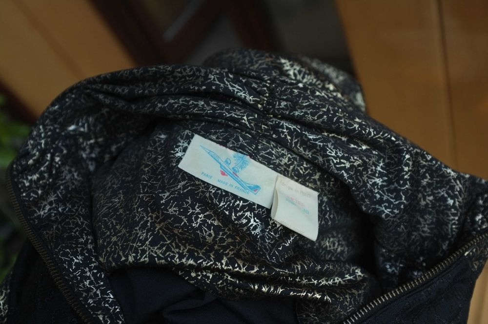 złota metaliczna bluzka motyl bufki vintage 80s Peter and Jo Paris