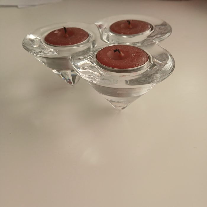 Świecznik trójelementowy na podgrzewacze krysztalowy