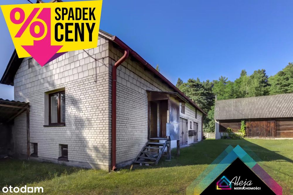 Dom z zabudowaniami gospodarczmi, ziemia plus las