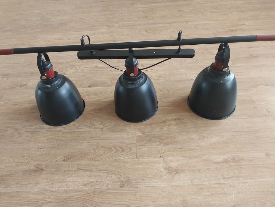 Lampa wisząca czarna, 3 żarówki