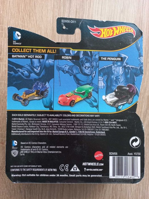 Машинки Hot Wheels  Batman,Joker,Killer Croc