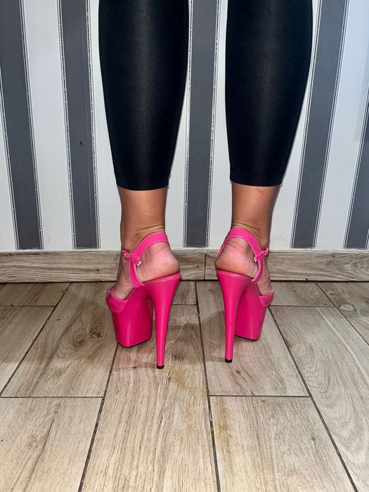 26/ Szklanki gogo szpilki 18 cm  sandały 37 różowe nowe pole dance