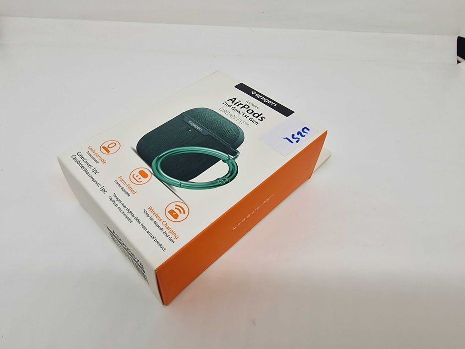 Etui Spigen Urban Fit do Apple AirPods 1 2 Pokrowiec Materiałowy Case Karabińczyk Zielone Midnight Green