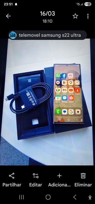 Samsung s22 ultra 512 g pouco uso.