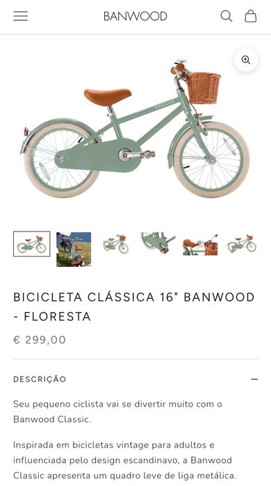 Bicicleta clássica 16" banwood - Floresta