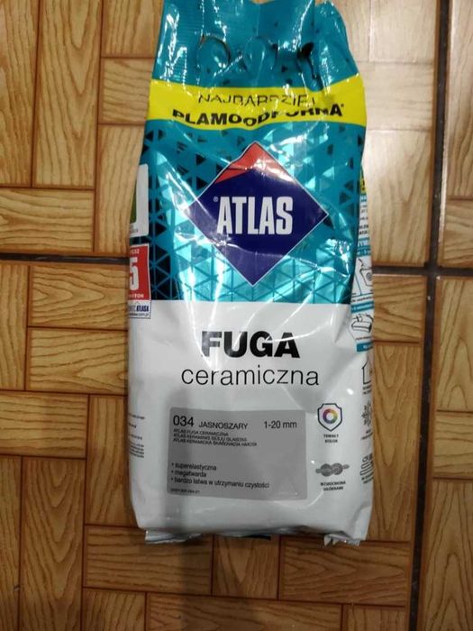 ATLAS Fuga Ceramiczna 034 Jasnoszara 2KG