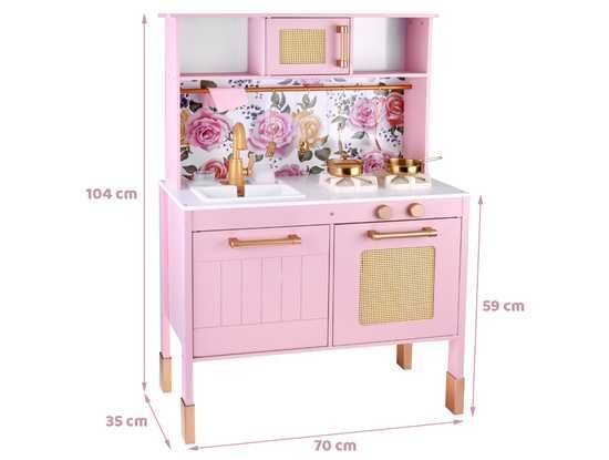 Мила рожева дерев’яна кухня для дітей