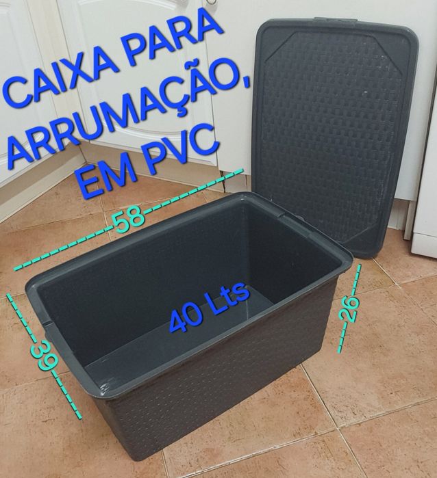 CAIXA DE 40Lt PVC PARA DIVERSOS FINS.Casa,Quarto,Arrumação,Construção.