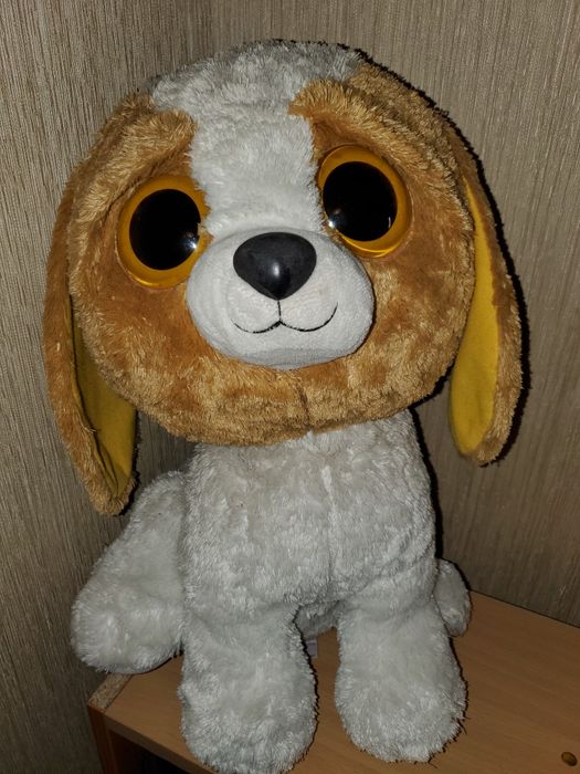 Мягкая игрушка. "Глазастик". "TY" Собака "COOKIE".
35 - 36 см