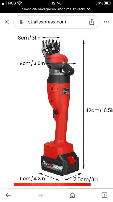Máquina tosquia Ovelhas com Bateria
