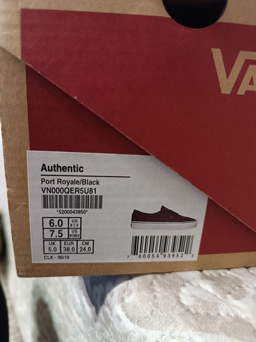 Vans tenisówki rozmiar 38 bordowe