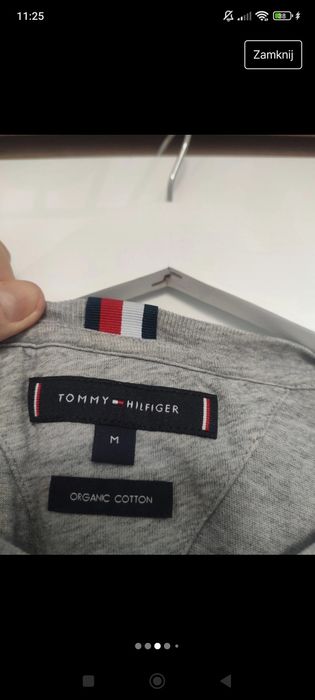 Szary klasyczny t-shirt bawełniany Tommy Hilfiger M