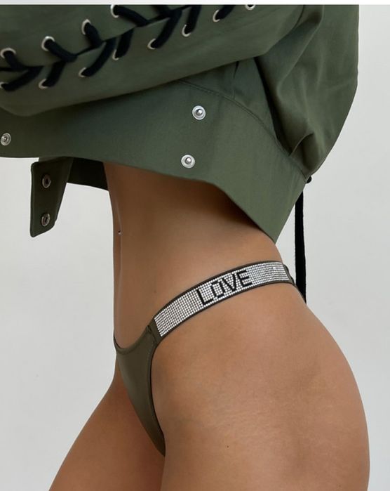 Гладкі трусики бразиліани зі стразами | Преміум якість‼️