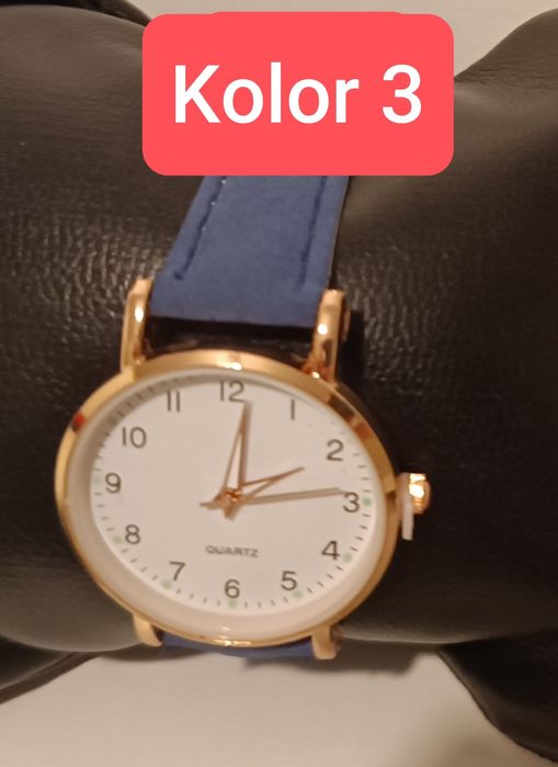 Nowy damski zegarek z nową baterią w różnych kolorach paska. .