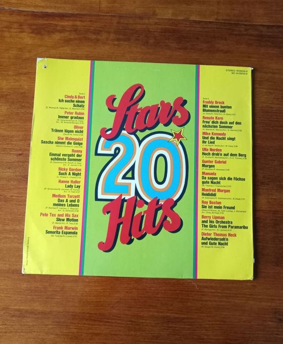 Пластинка платівка ретро вініл Stars 20 Hits BASF