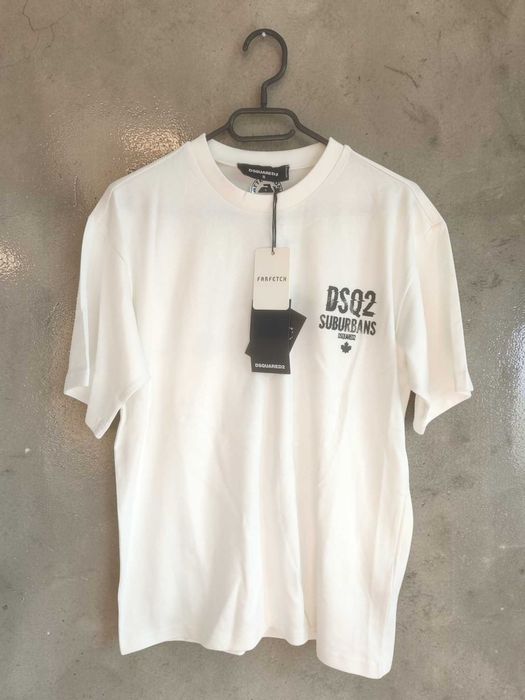 Dsquared2 Bawełna S M XXL biały męski tshirt