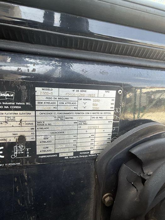 Empilhador Doosan 3 ton diesel
