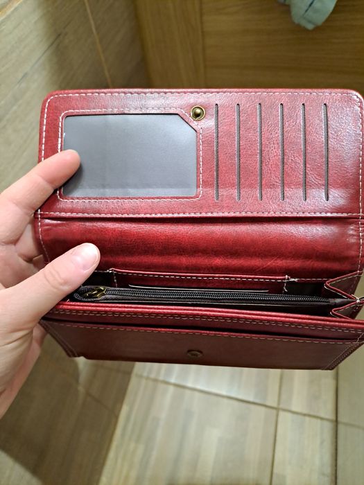 Portfel damaki czerwony