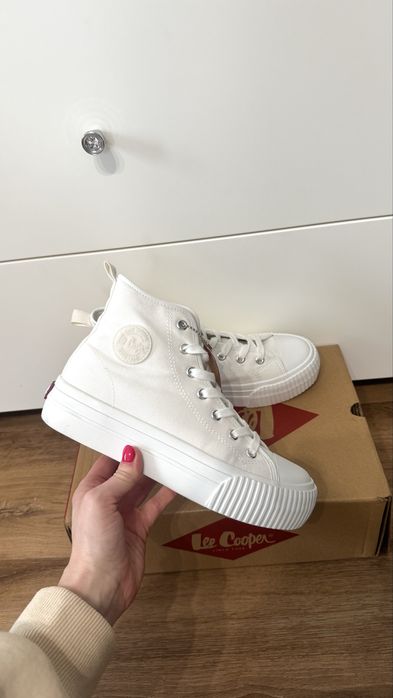 Trampki Lee Cooper za kostke damskie roz. 40 białe