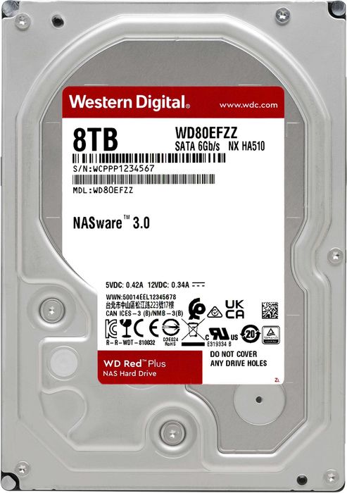 1 par (2 peças) de Hard Drive 8TB WD Red Plus NAS