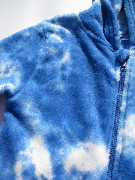 Мягенький синий кигуруми комбинезон для дома сна махра 146 152