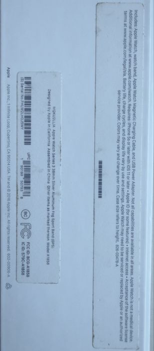 Apple WATCH SERIES 3 38mm Case Silver Aluminum