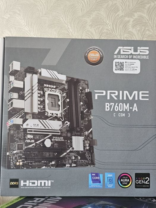 Ігровий комплект  Asus B760M + I5 12400 з вбудованою графікою + кулер