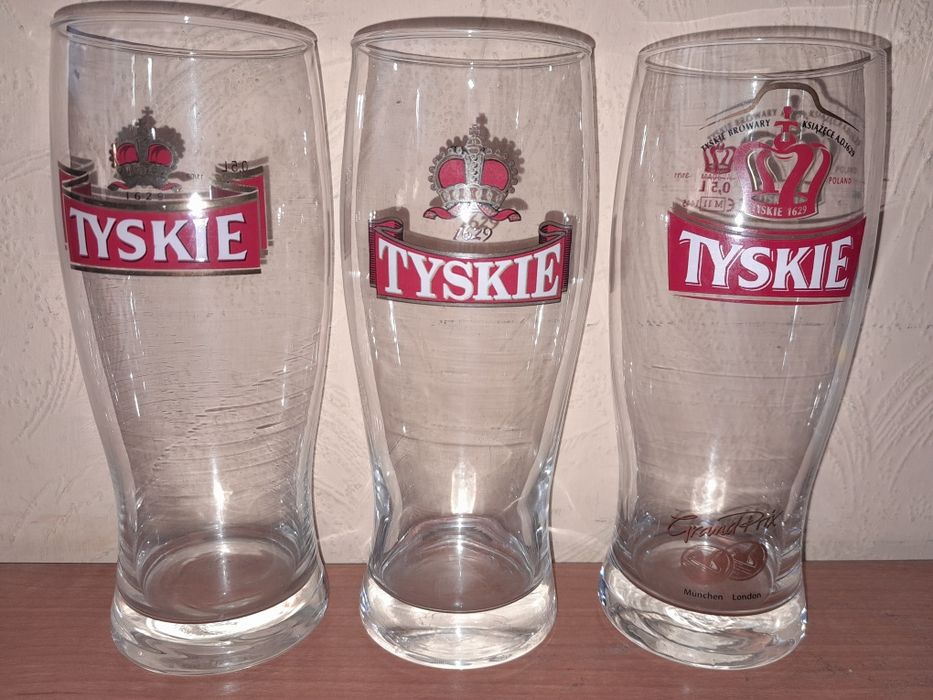 Zestaw szklanek i kufli do piwa! Tyskie, Warka Strong, Argus, Brackie