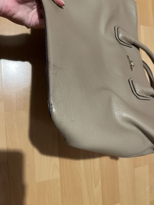 Skórzana beżowa torebka typu shopper Wittchen