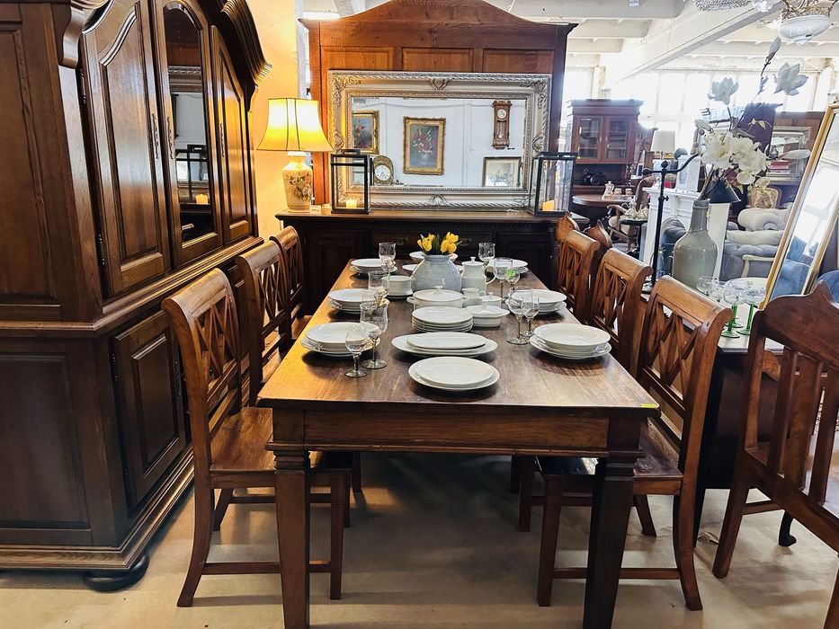 Efektowny i oryginalny komplet w stylu kolonialnym STÓŁ + 6 KRZESEŁ :)