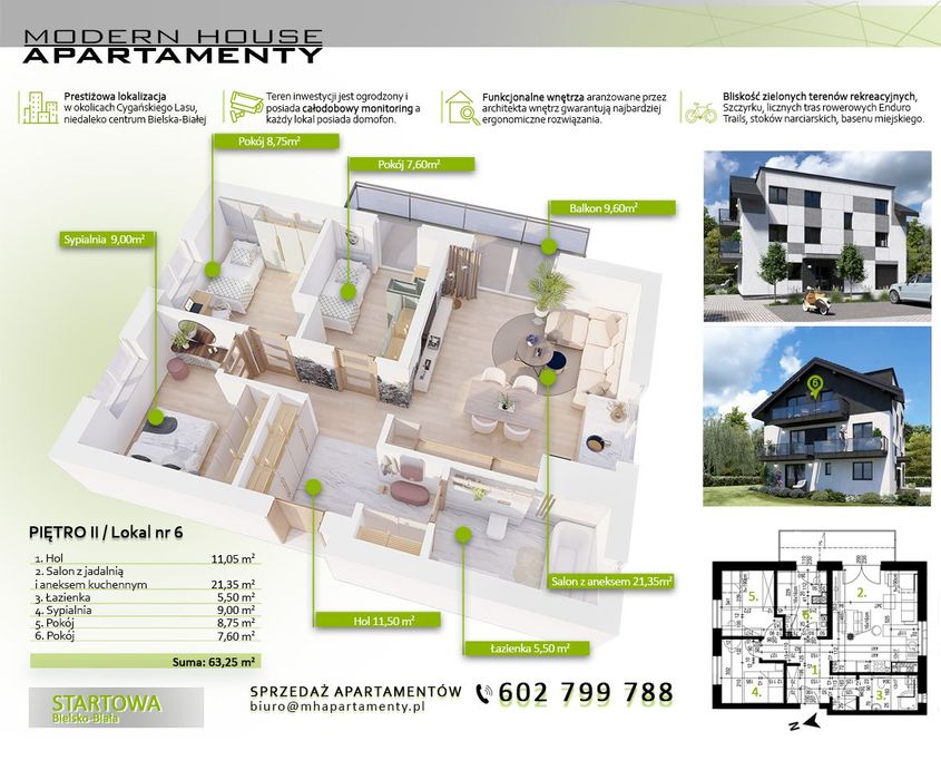 Piękny widokowy słoneczny 4 pokoje duży balkon